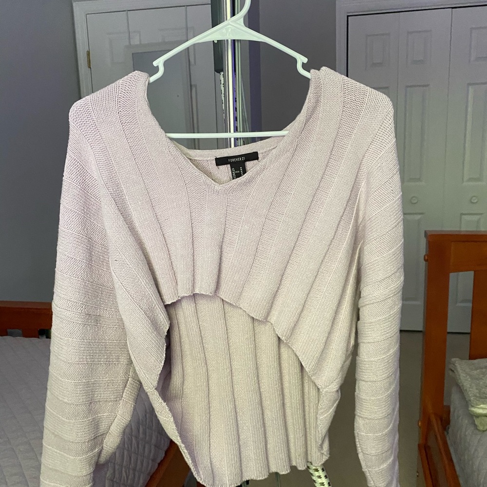 Purple F21 Cropped Sweater